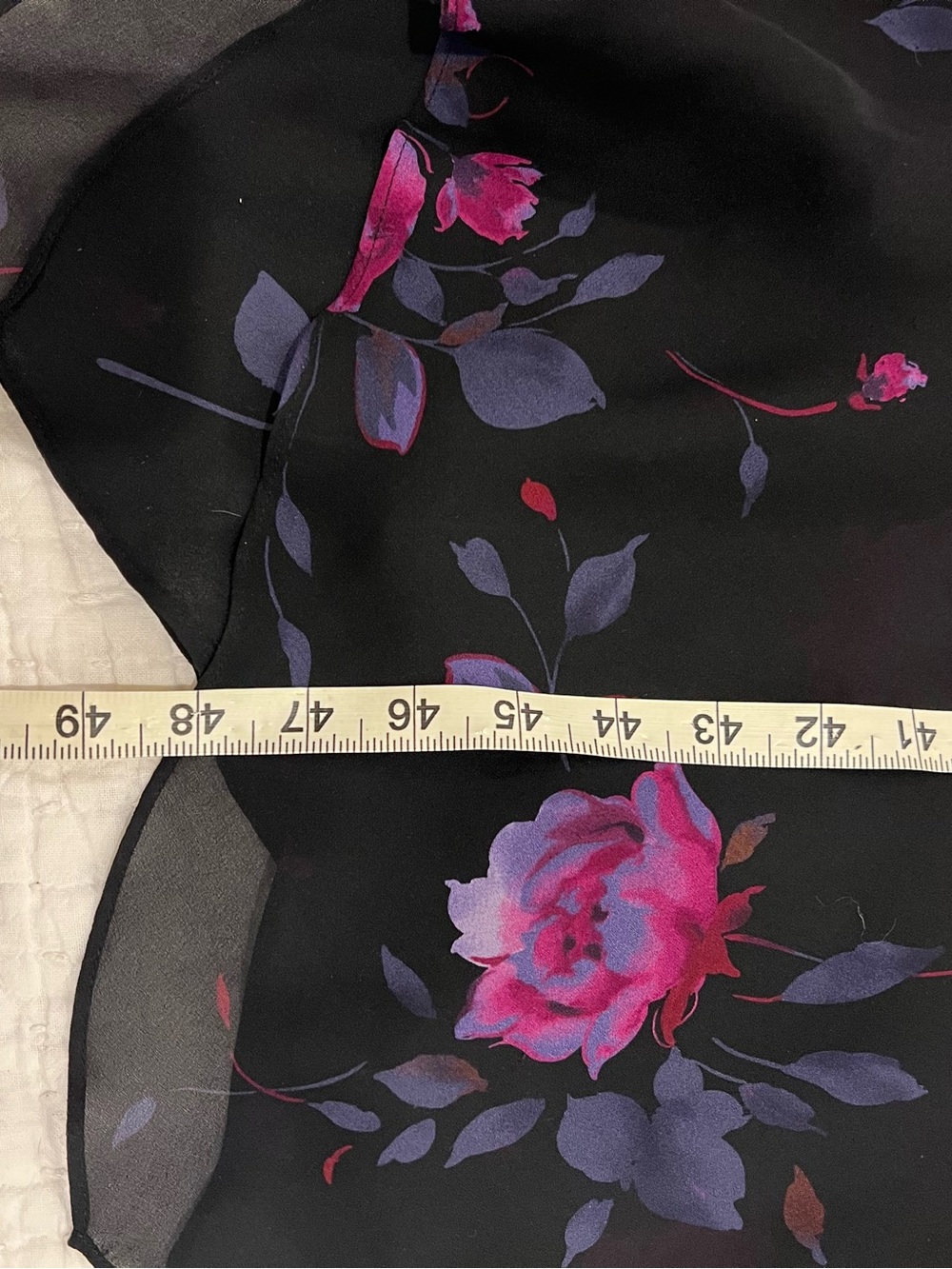 VTG Jones New York Dress 14 Black Silk Dark Floral Maxi Sleeveless Lined 90s Y2K - Picture 14 of 14